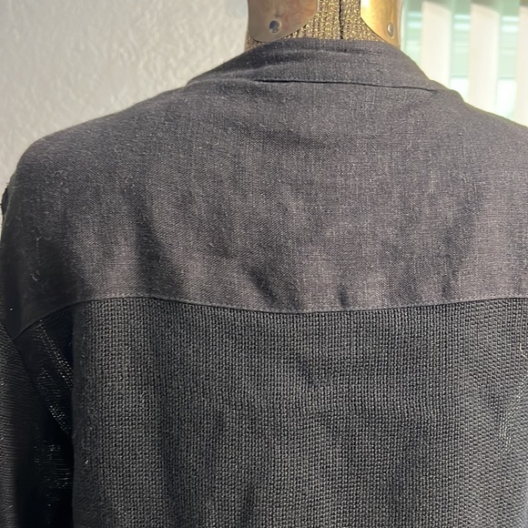 VINTAGE MZM SPORT CROPPED LINEN & KNIT JACKET TOP SIZ MEDIUM - Picture 9 of 16